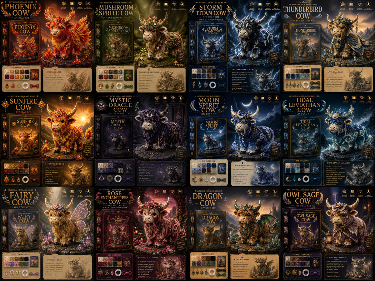 🔥 Mythical Highland 3D Beaded Animal DIY Kit Collection