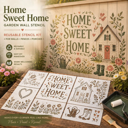 🌿 Garden Wall Stencil™ Collection – ✨ Make Your Walls Look Lively and Unique