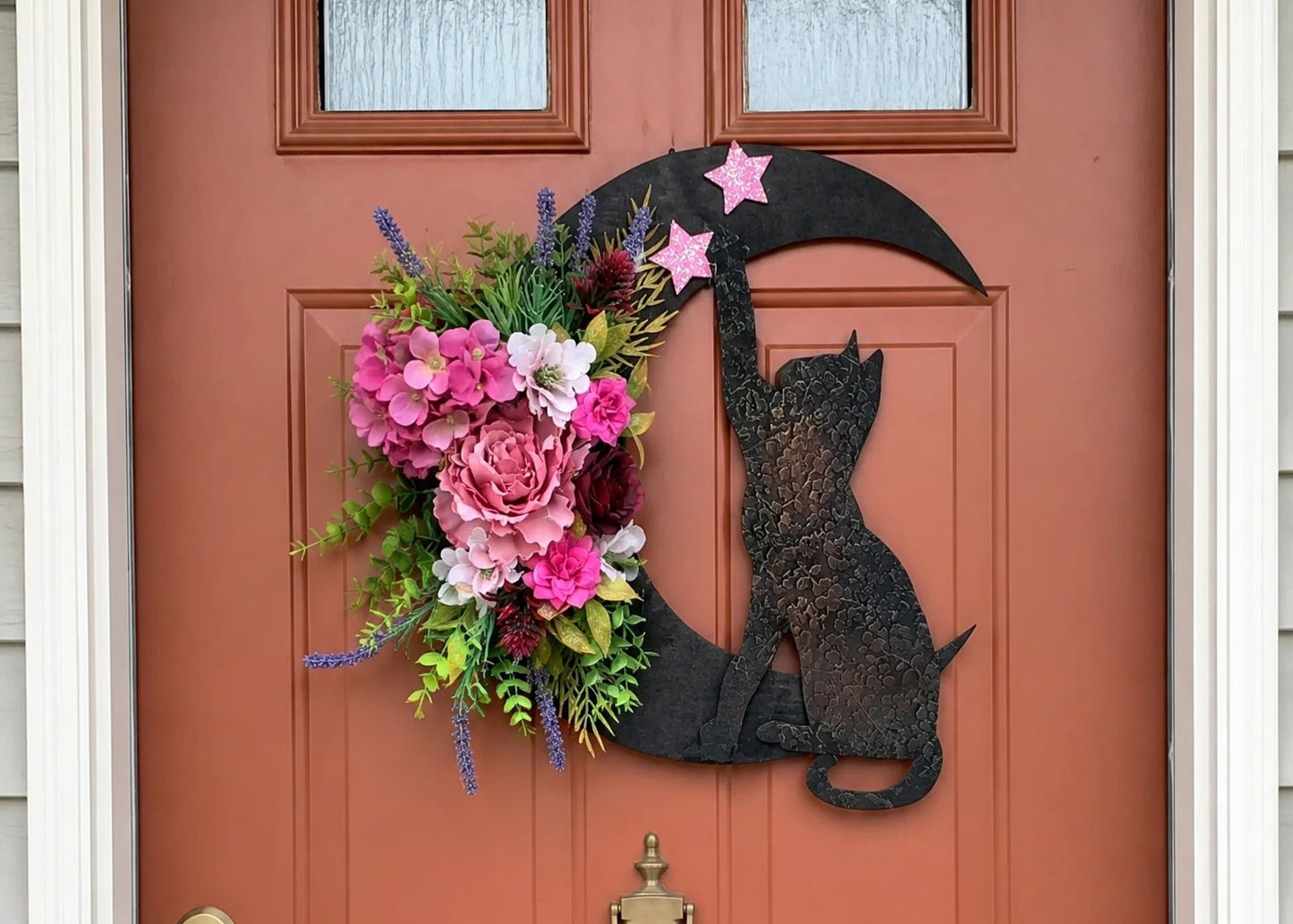 🔥Last Day 49% OFF - 🐈‍⬛🌙Handmade Halloween Cat Wreath