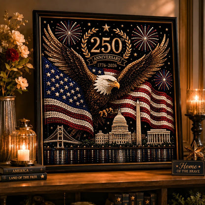 🦅America 250th Anniversary Pearl Art Kit – Stars & Stripes Skyline Limited Edition - This product is a materials kit, not a finished product.