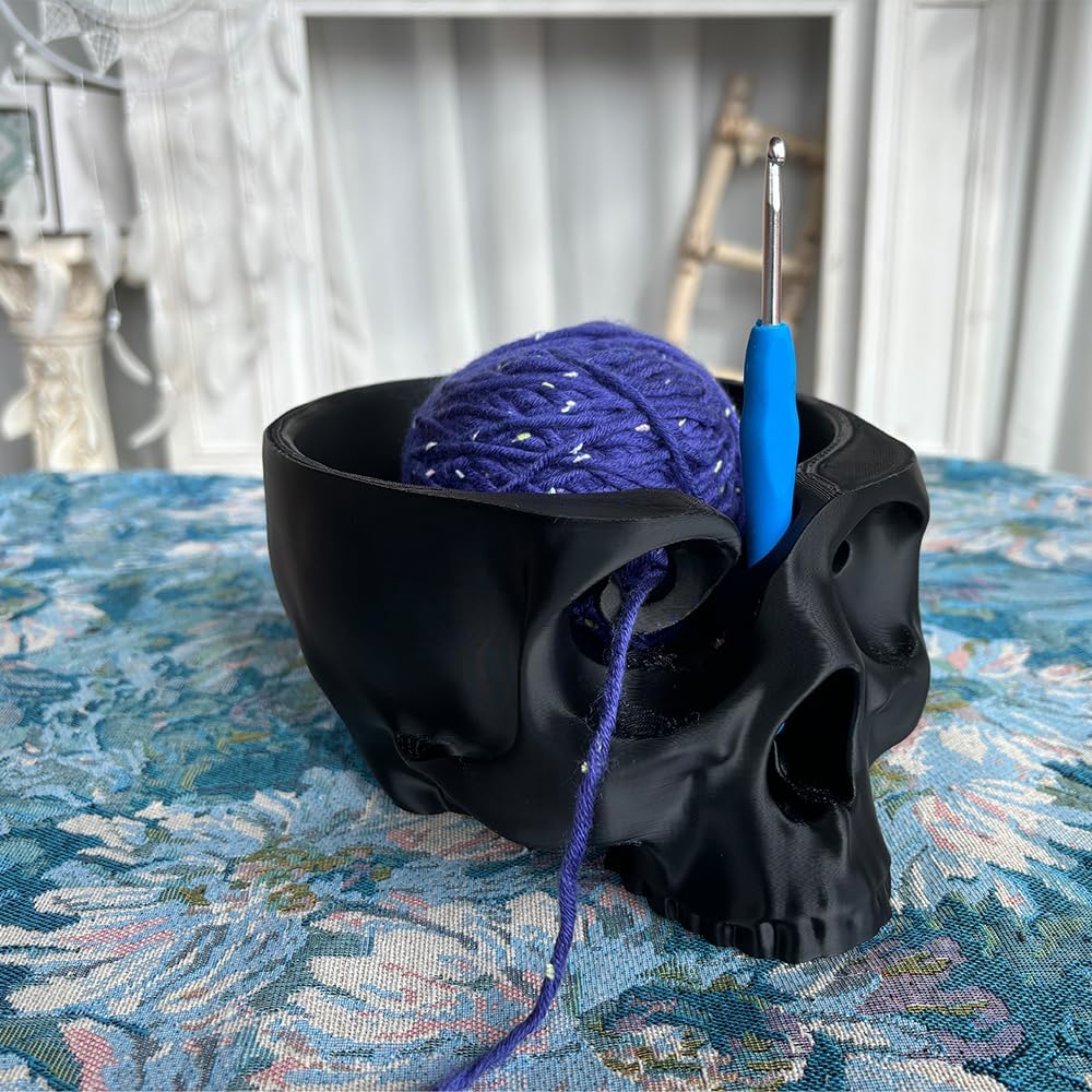 ⭐Up to 50% OFF – 2026 Sale💀Skull Head Bone Crochet Yarn Bowl Holder