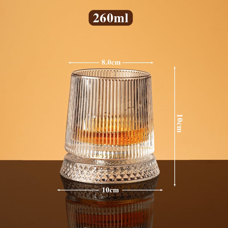 Rotating Crystal Whiskey Tumbler Glass