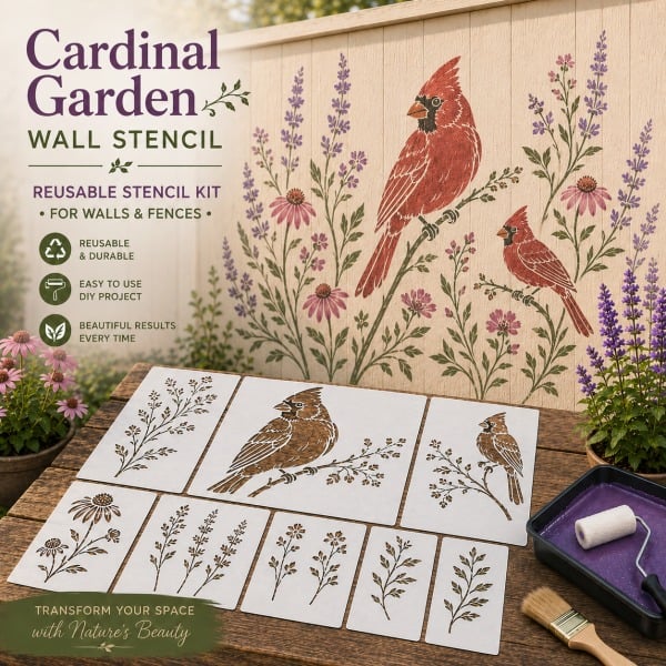 🌿 Garden Wall Stencil™ Collection – ✨ Make Your Walls Look Lively and Unique