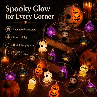 🎃USB-Powered Pumpkin LED String Lights – Cozy Halloween & Fall Decor! 🍂✨