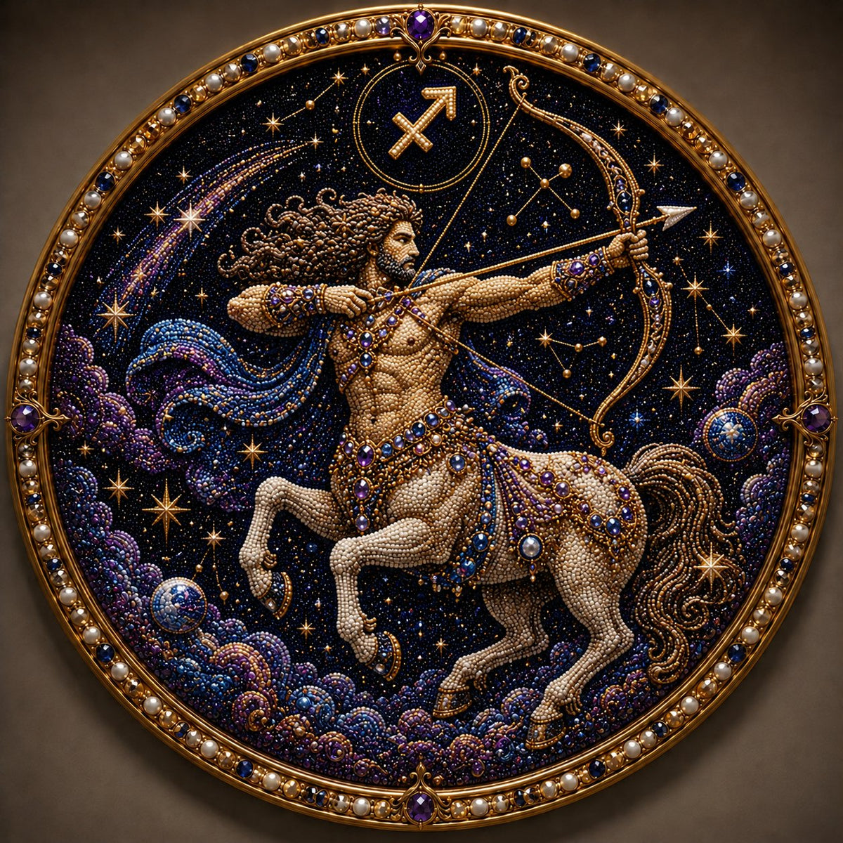 🔥 LAST DAY 49% OFF – ✨ Premium 3D Pearl 12 Zodiac Signs Art Kit | Luxury Flocked Canvas with Scratch-Resistant Non-Fading Pearl Beads DIY Handmade Astrology Decor ♈🌙💎