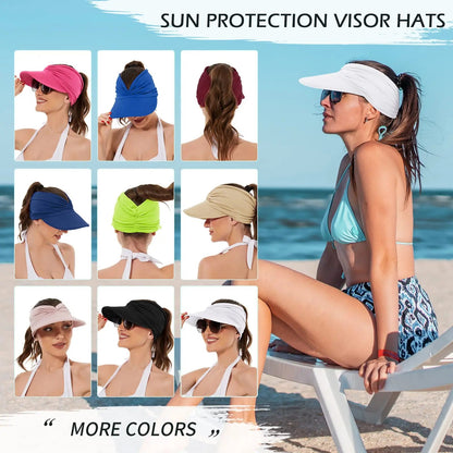 Women's UPF 50+ UV Protection Sun Visor Hat for Cool Summer Outdoor Activities