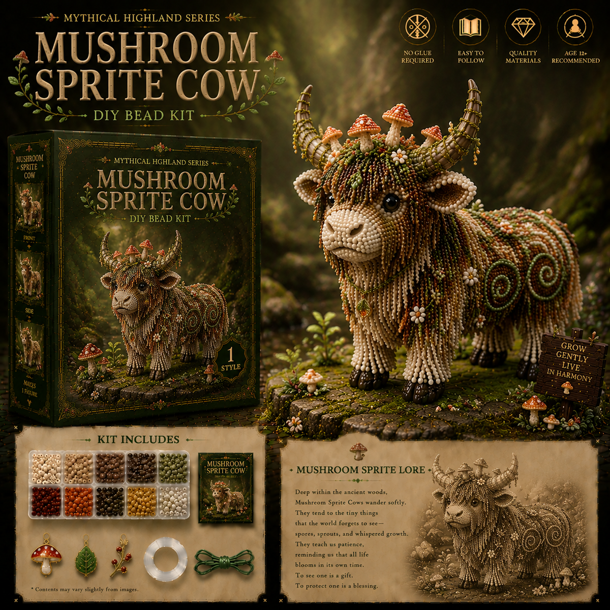 🔥 Mythical Highland 3D Beaded Animal DIY Kit Collection