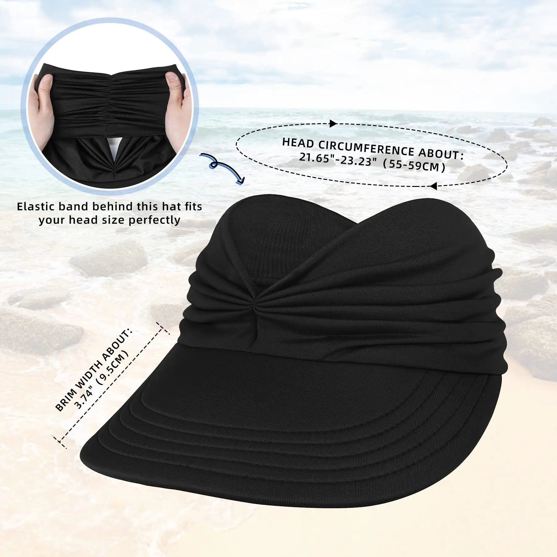 Women's UPF 50+ UV Protection Sun Visor Hat for Cool Summer Outdoor Activities