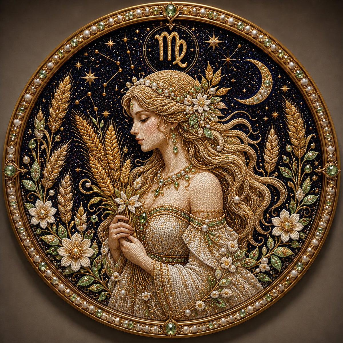 🔥 LAST DAY 49% OFF – ✨ Premium 3D Pearl 12 Zodiac Signs Art Kit | Luxury Flocked Canvas with Scratch-Resistant Non-Fading Pearl Beads DIY Handmade Astrology Decor ♈🌙💎