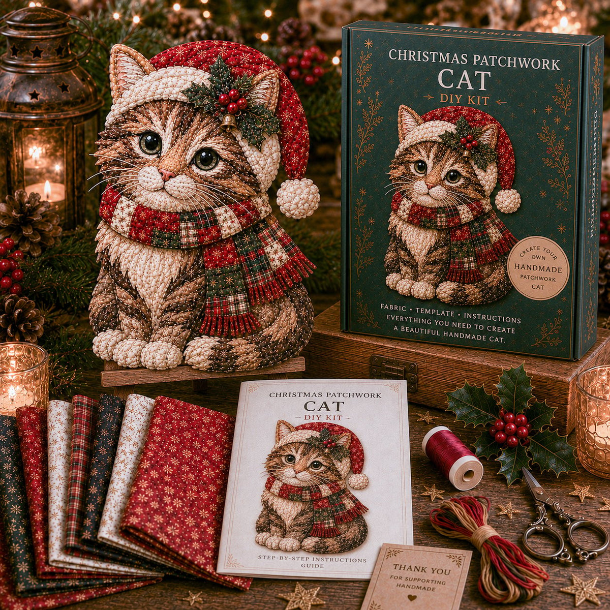 🔥LAST DAY 50% OFF - 🎅Christmas Patchwork Fabric DIY Decor Kit – Stunning Results, Zero Experience Needed
