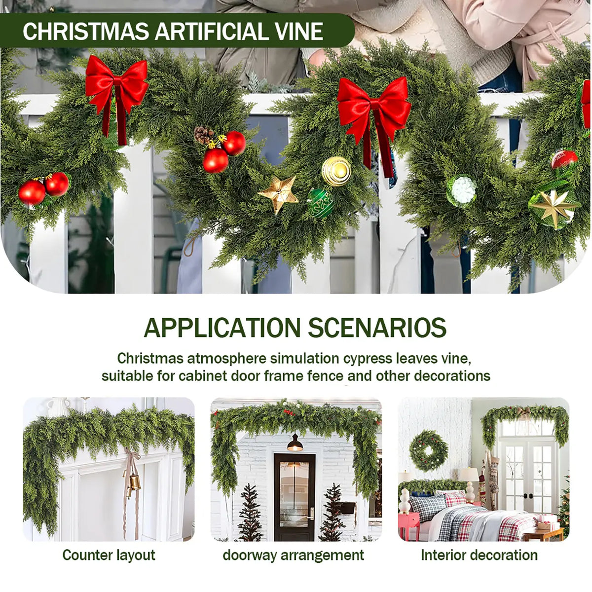 Premium Artificial Christmas Garland – Create a Warm & Cozy Holiday Home