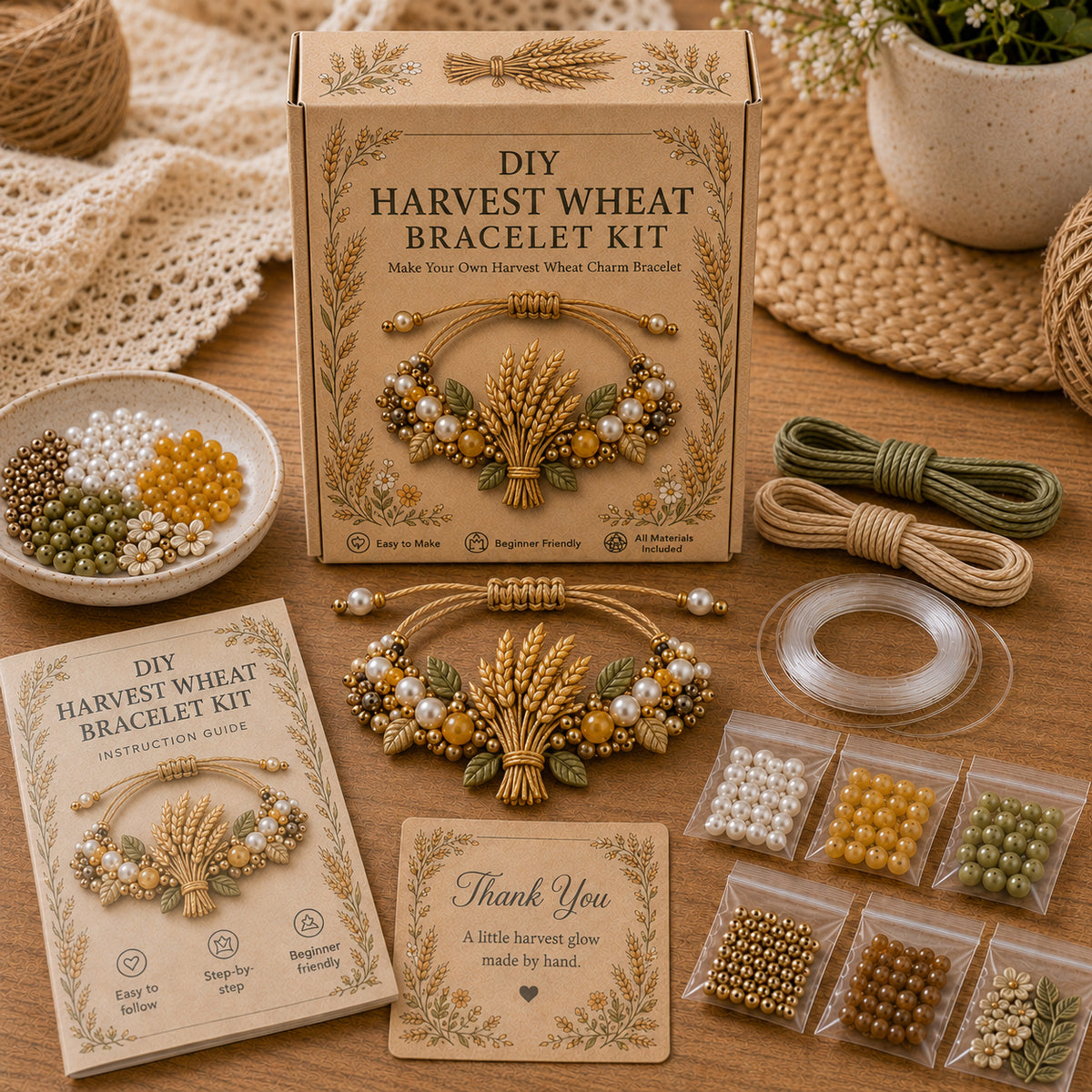 🔥50% Off Last Day - -🌻🍄Cottage Garden Charm Bracelet DIY Kit Series🌼🌾🧺