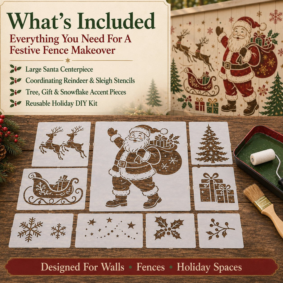 🌿 Garden Wall Stencil™ Collection – ✨ Make Your Walls Look Lively and Unique