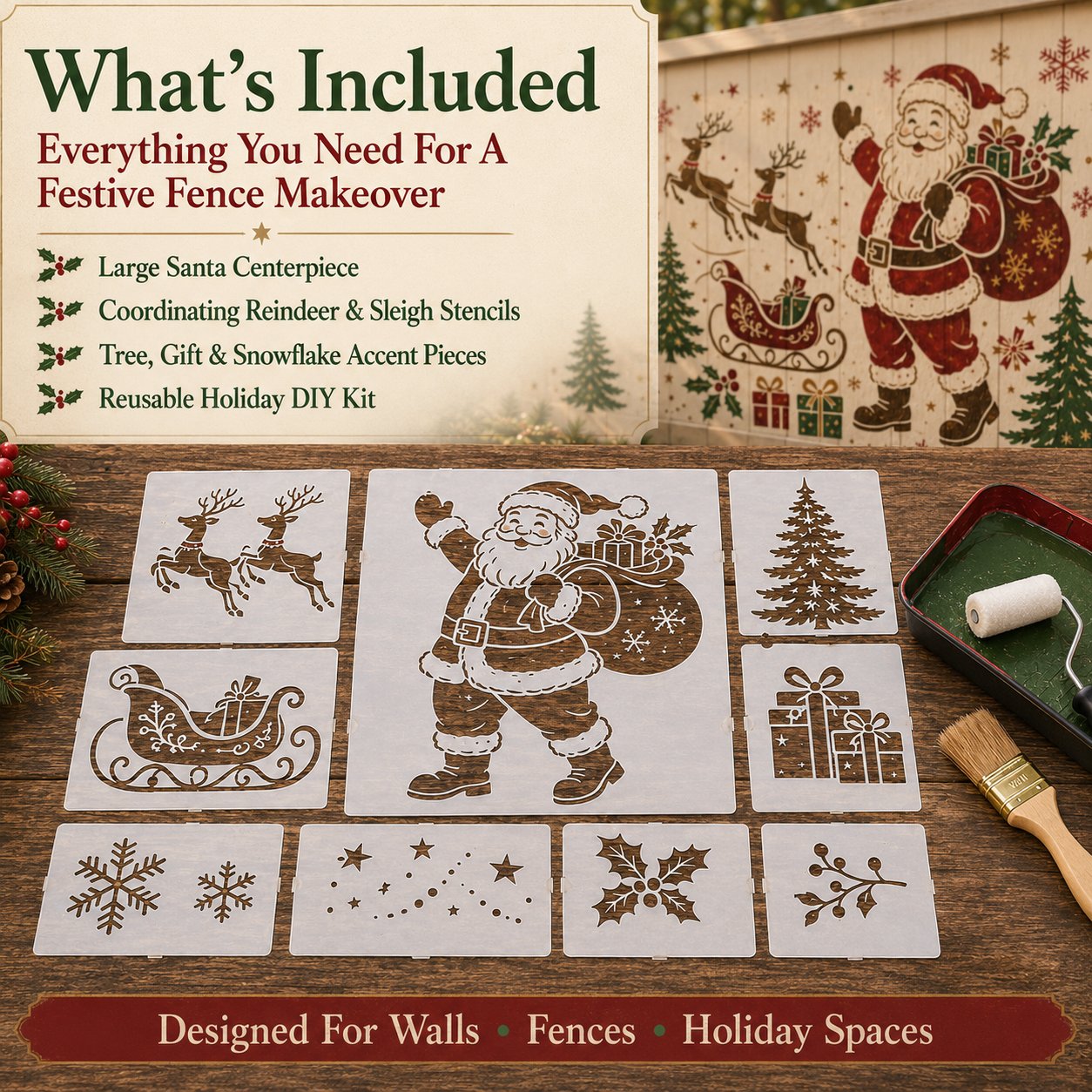🌿 Garden Wall Stencil™ Collection – ✨ Make Your Walls Look Lively and Unique