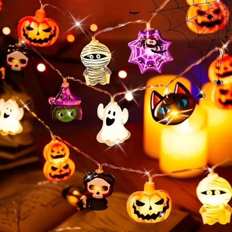 🎃USB-Powered Pumpkin LED String Lights – Cozy Halloween & Fall Decor! 🍂✨