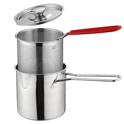 Stainless Steel Deep Fryer Pot with Removable Basket