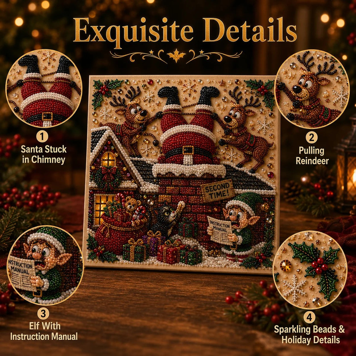 🎄 LAST DAY 49% OFF🧘 Relaxing & Beginner-Friendly🎄 Premium 3D Pearl Christmas Art Kit – ✨Relaxing DIY Craft to Create Stunning Christmas Artwork